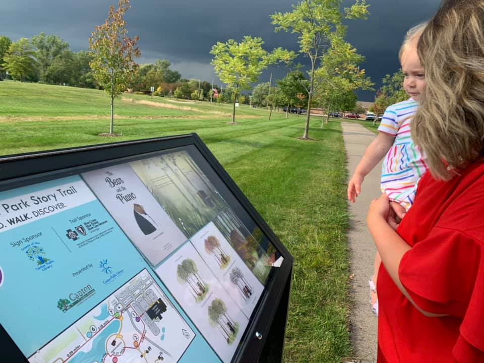 The Canton Public Library and Canton Leisure Services have also collaborated on the Heritage Park Story Trail.