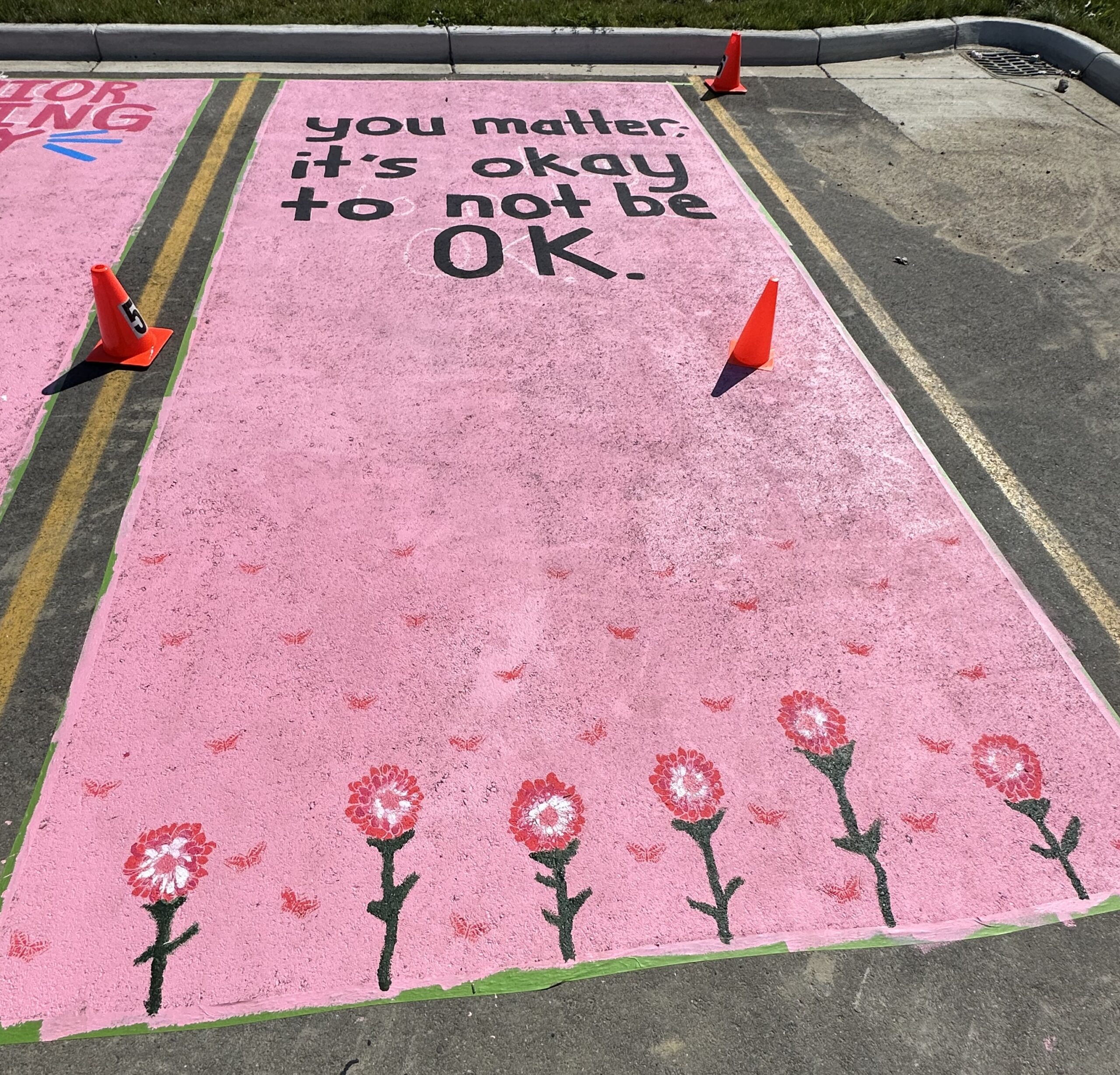 This parking space has a mental health theme