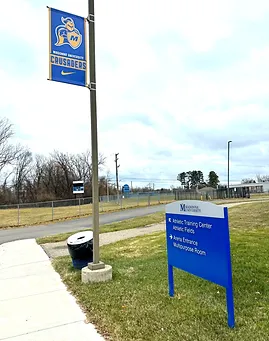 Displayed is the entrance to Madonna University athletic fields