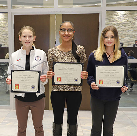 Pictured are the three middle school students recognized for their exemplary kindness