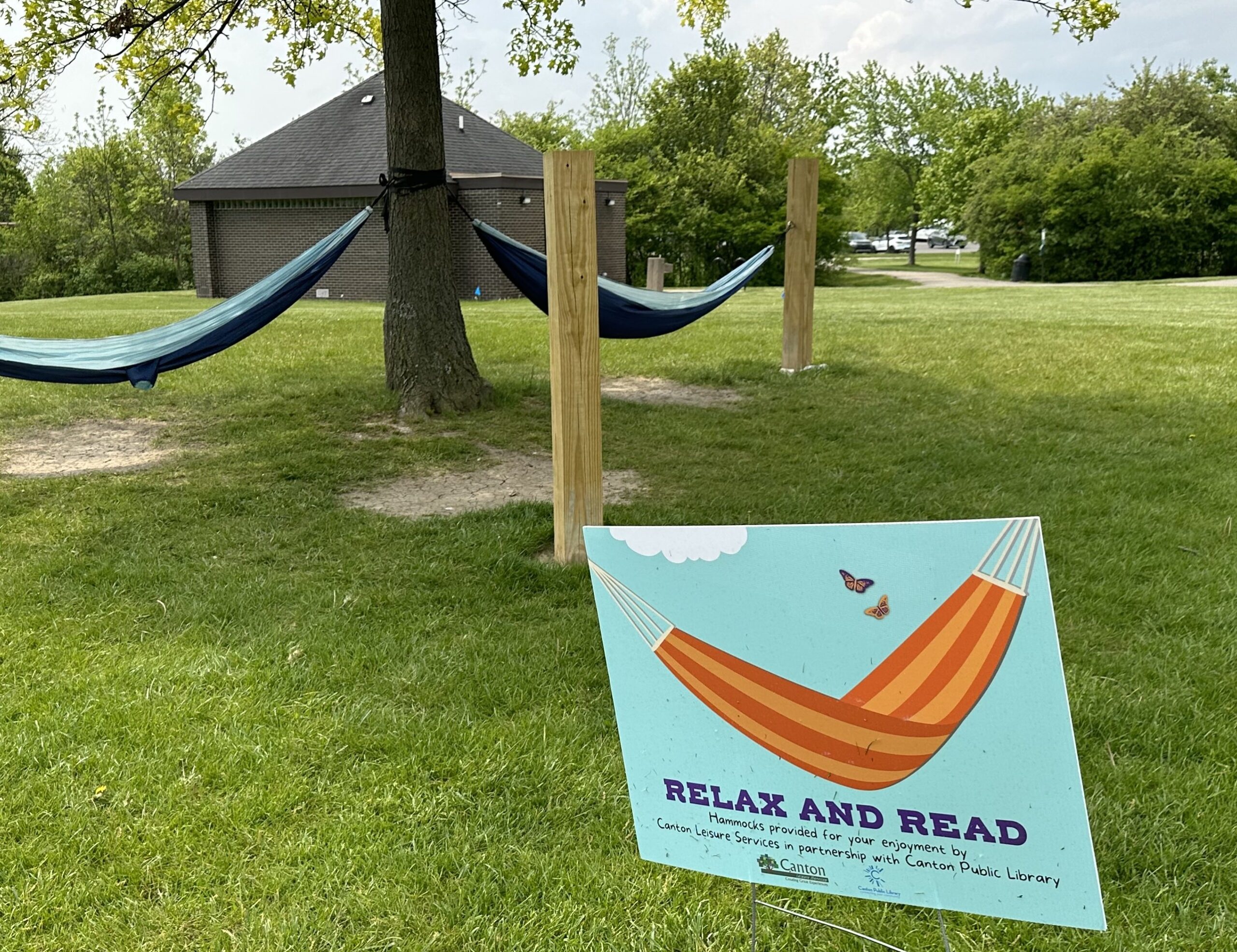Cool partnership offers hammocks for reading at Canton park